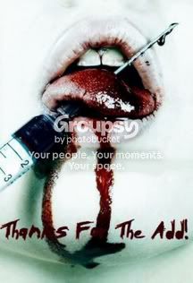thanks for the add bloody syringe stabbed through tongue